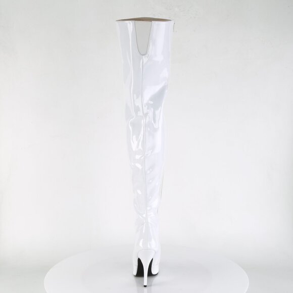 COPY - Size 9 NEW Seduce 3010 White Patent Thigh High Boots 5" Stiletto Heels - Picture 7 of 9